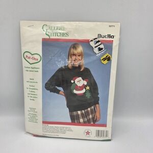 VTG Bucilla Gallery of Stitches Put-Ons Ho-Ho-Ho Santa Claus 32771 Applique